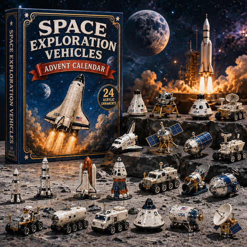 Space Exploration Vehicles Advent Calendar 2026 - 24-Day Festive Countdown, Acrylic Charms Blind Box