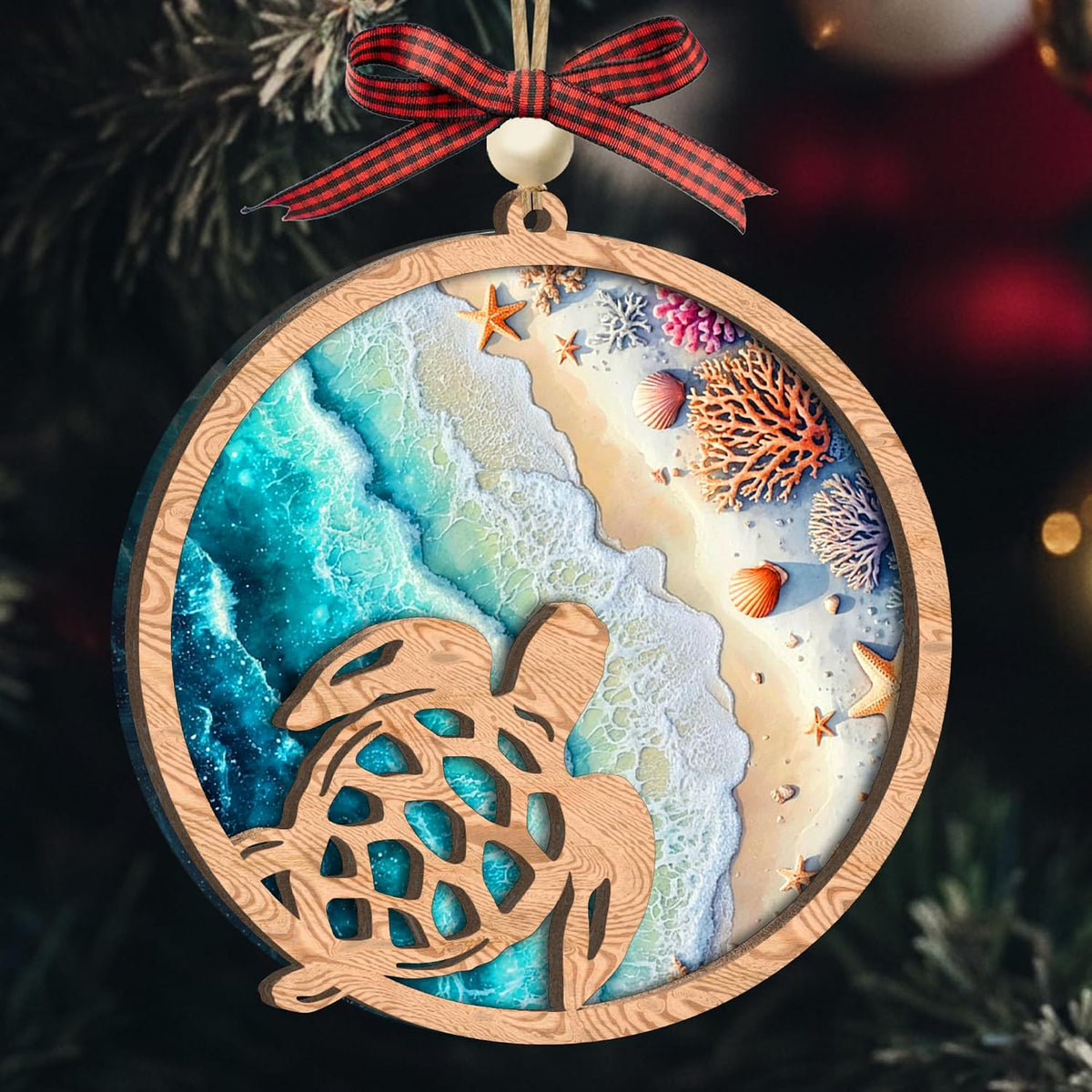 Sea Turtle Hanging Ornament – Coastal Ocean Decor & Meaningful Gift for Turtle Lovers