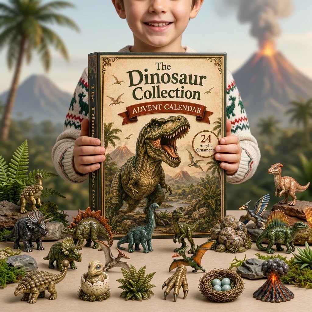 24 Days Prehistoric Advent Calendar 2026 - Dinosaur Toy Surprise Christmas Countdown Collection