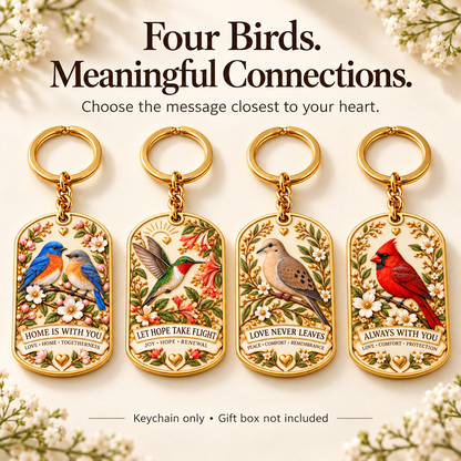 🕊️ "Feathered Messengers" Enamel Bird Keepsake Keychain | A Pocket-Sized Hug