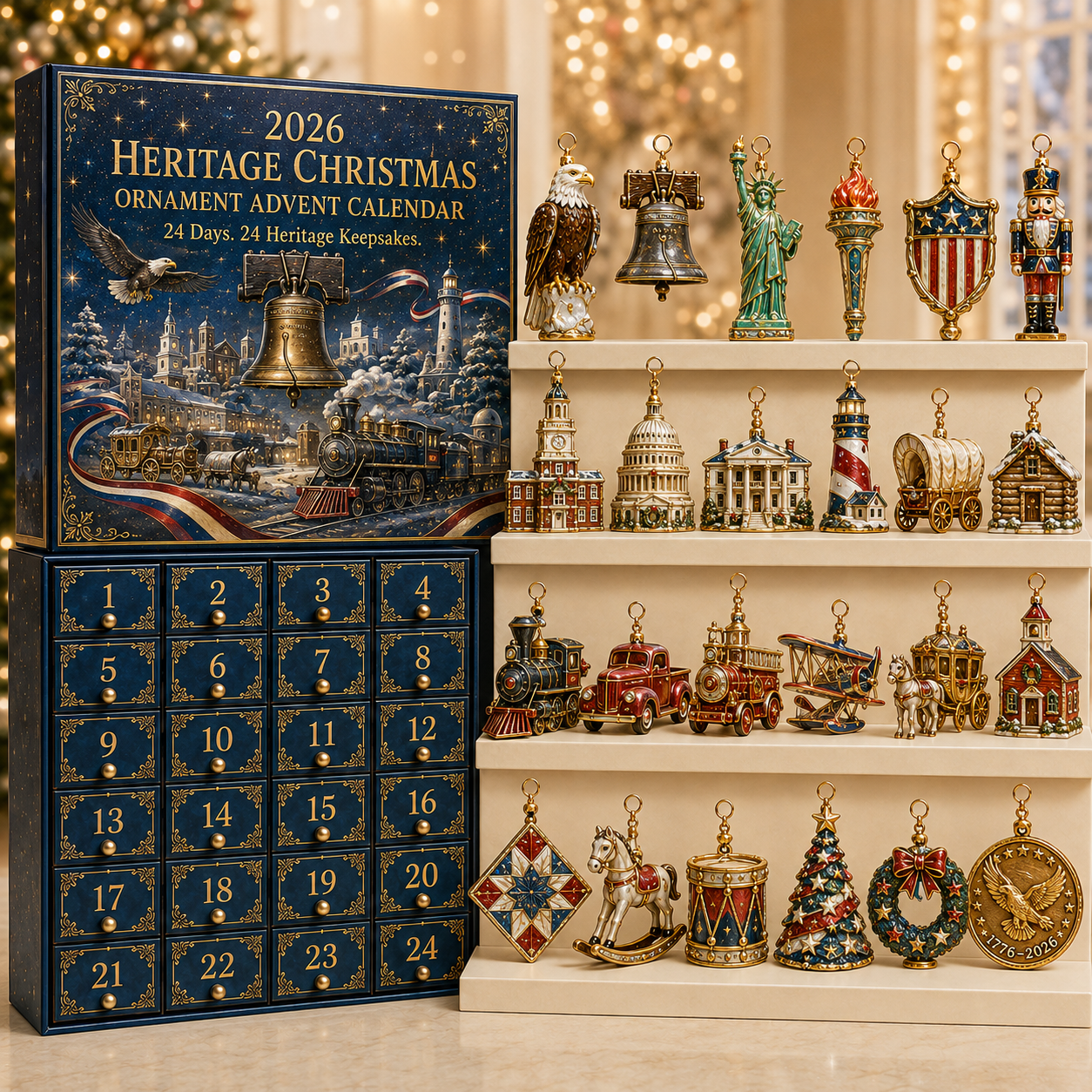 🔥Last 30pcs✨⏰ Limited anniversary edition✨49% OFF!🔥America 250th Anniversary Heritage Christmas Advent Calendar