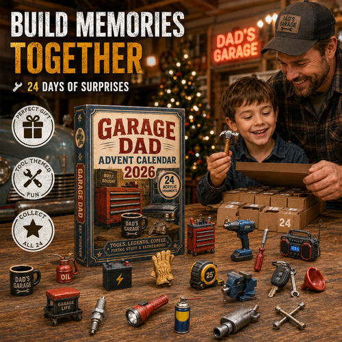 Garage Dad Advent Calendar 2026 - 24-Day Festive Countdown, Acrylic Charms Blind Box
