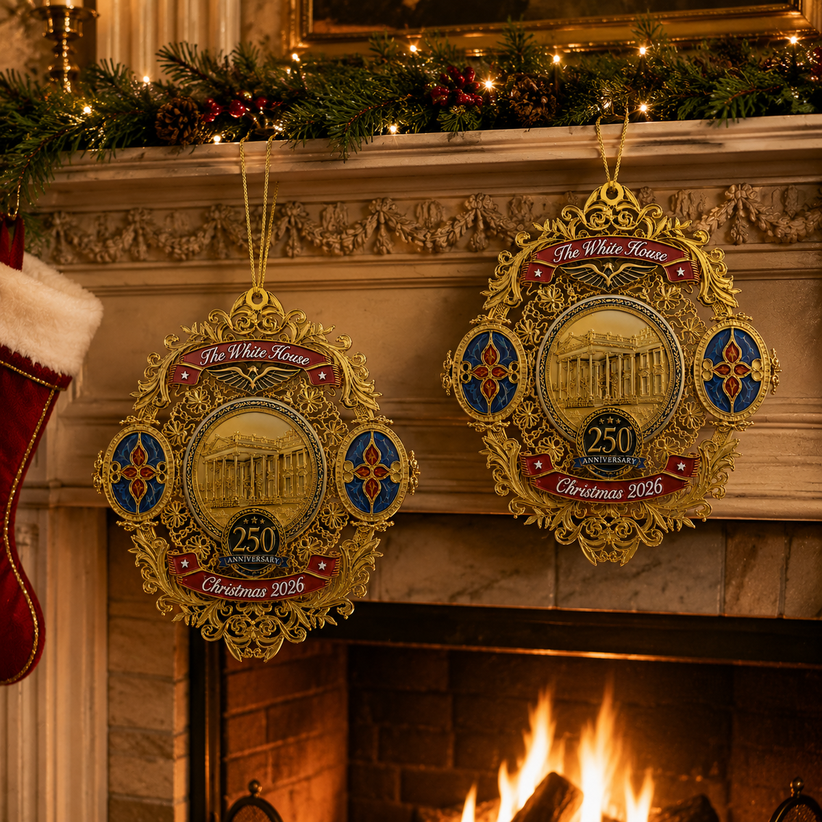 🔥Last 30pcs✨⏰ Limited anniversary edition✨49% OFF!🔥White House 250th Anniversary Christmas Commemorative Ornament