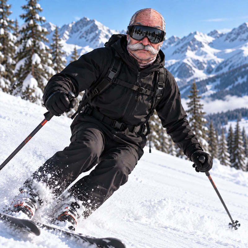Fleece-lined Funny Old Man Ski Face Mask