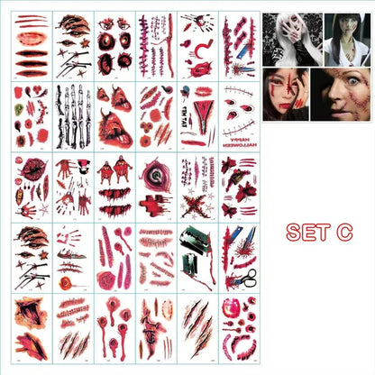🎃👻HALLOWEEN PRE SALE - 49% OFF - Halloween Prank Makeup Temporary Tattoo😈Realistic & Easy To Remove