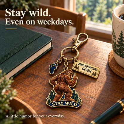 🔥Last Day 50% OFF "To My Favorite Weirdo" Funny Bigfoot Keychain & Gift Card Set 🌲🍑 - Sassy Gag Gift for Best Friends