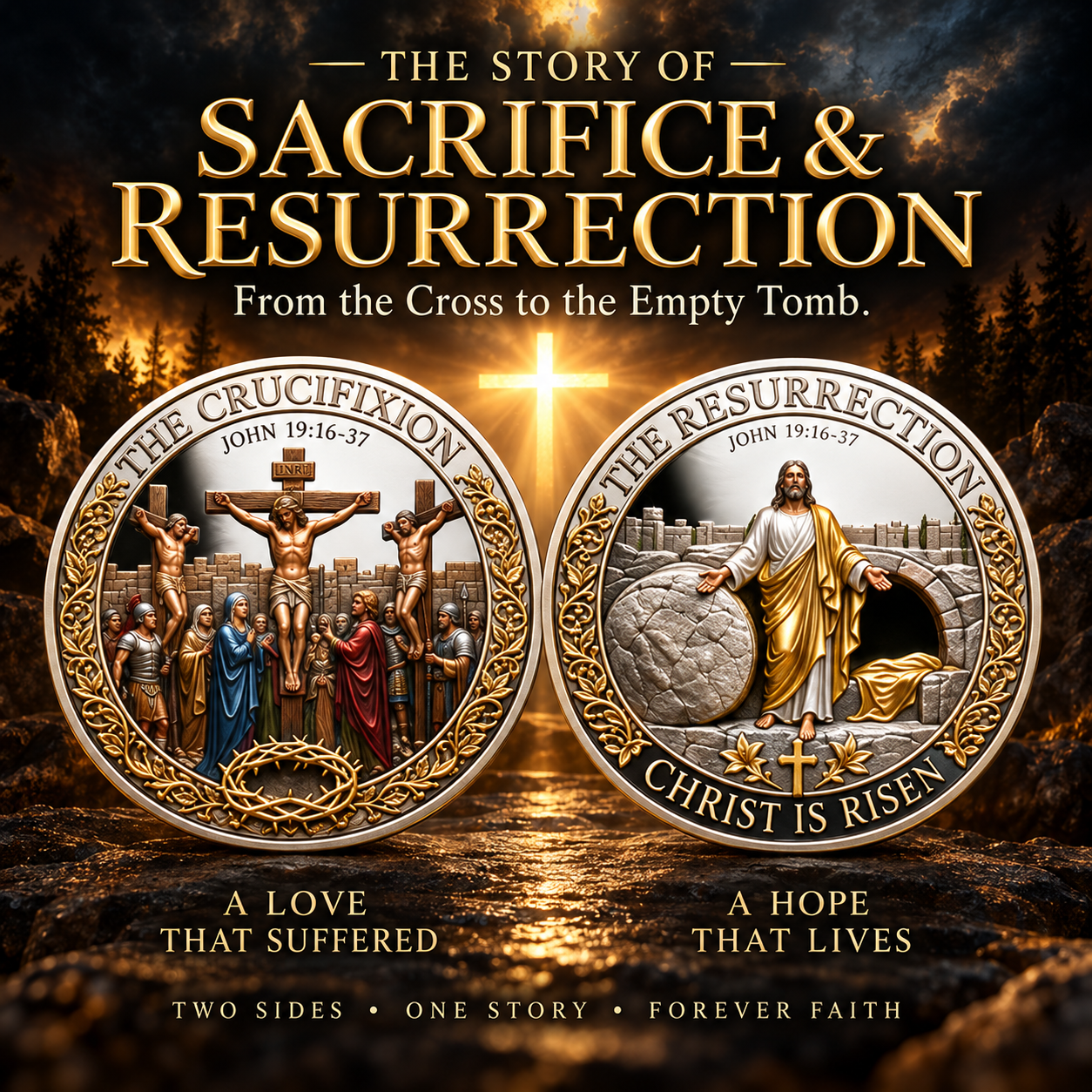 Two Sides, One Promise – Crucifixion & Resurrection Commemorative Coin