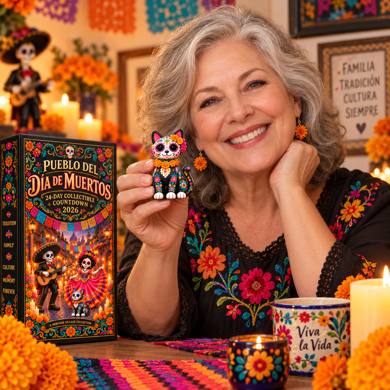 Pueblo del Día de Muertos 2026 – 24-Day Day of the Dead Collectible Countdown Calendar with 24 Unique Miniatures