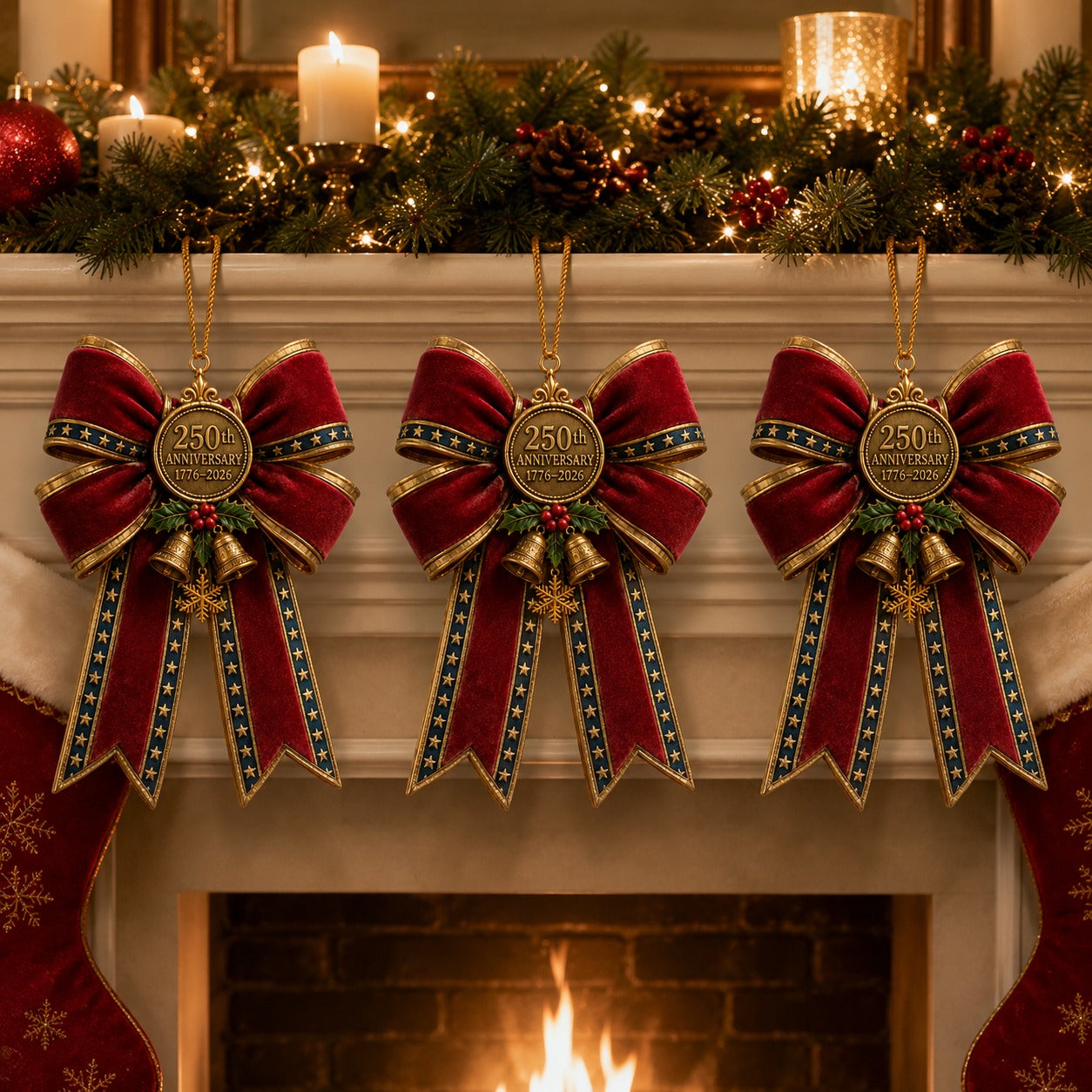 250th Anniversary Bow Christmas Tree Ornament