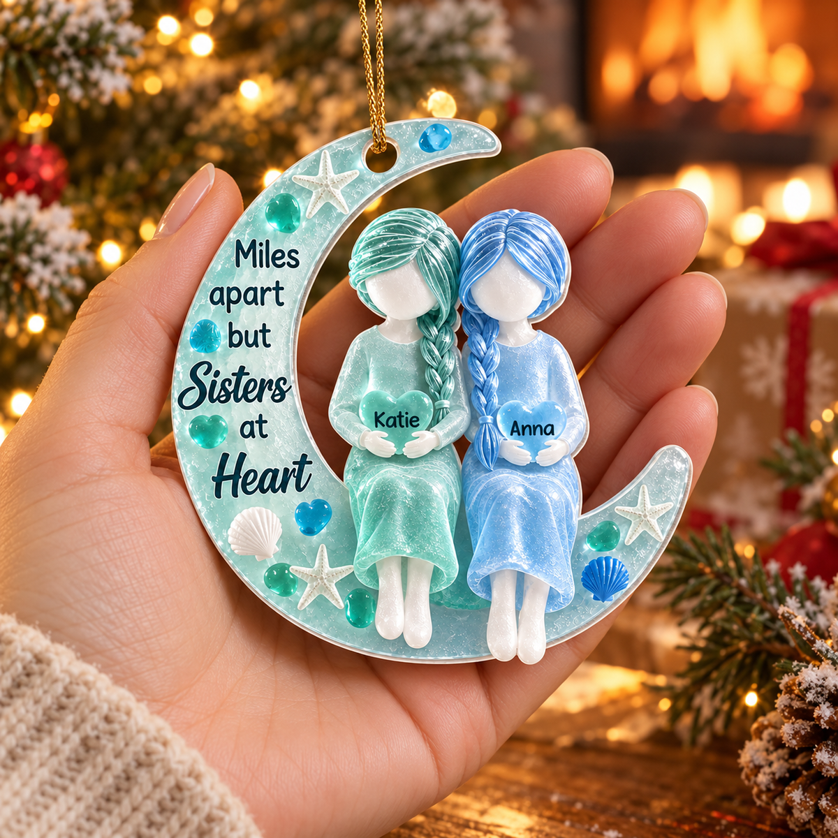 💕 Personalized Sister Ceramic Ornament