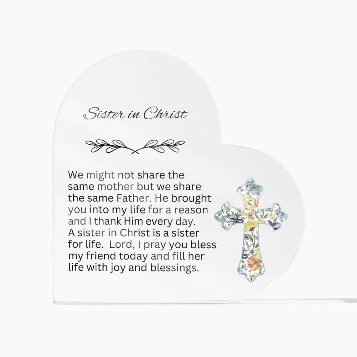 Encourage Imprinted Heart Ornaments Christian Friends Religious Gifts