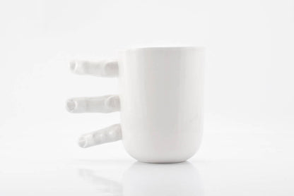 🤣Funny Finger Mug, Large Handmade Coffee Mug with Fingers