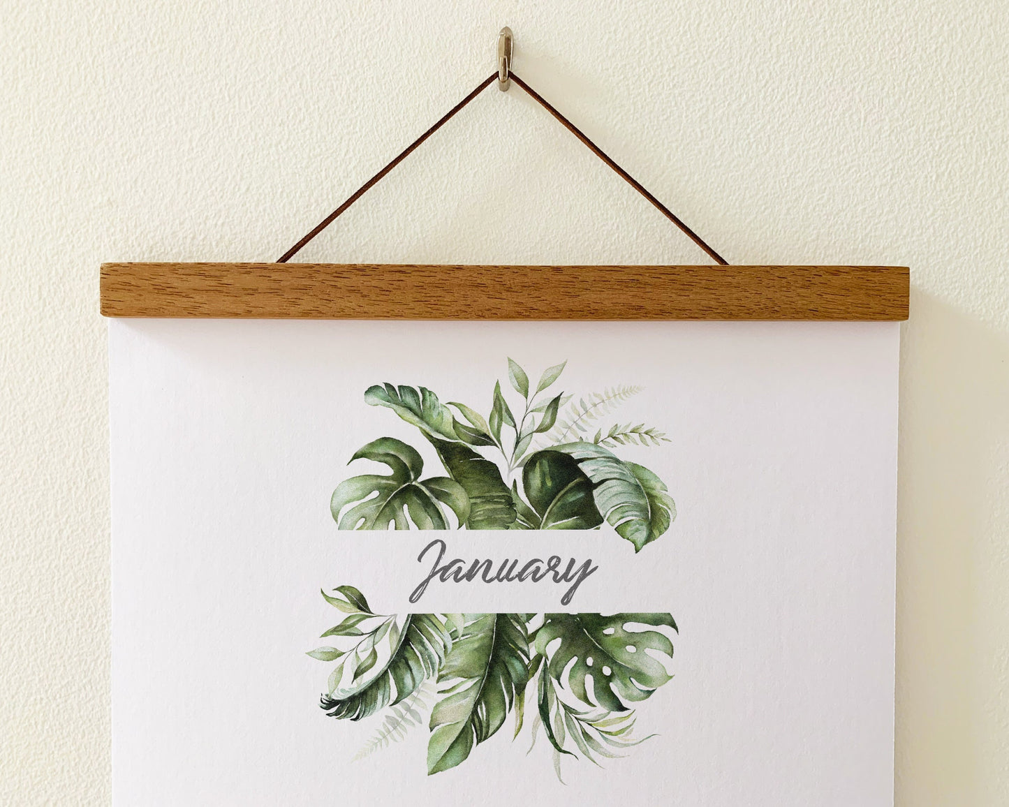 ❤Hot Sale 49% Off❤Beautiful Tropical  Leaf Yearly Calendar 2024, Wall Calendar, Annual Calendar