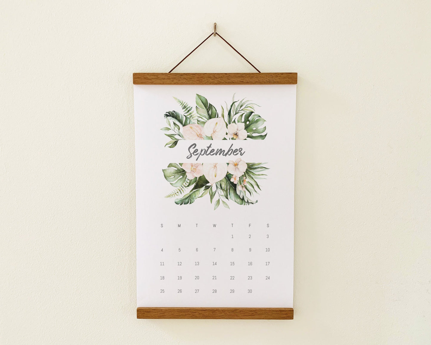 ❤Hot Sale 49% Off❤Beautiful Tropical  Leaf Yearly Calendar 2024, Wall Calendar, Annual Calendar