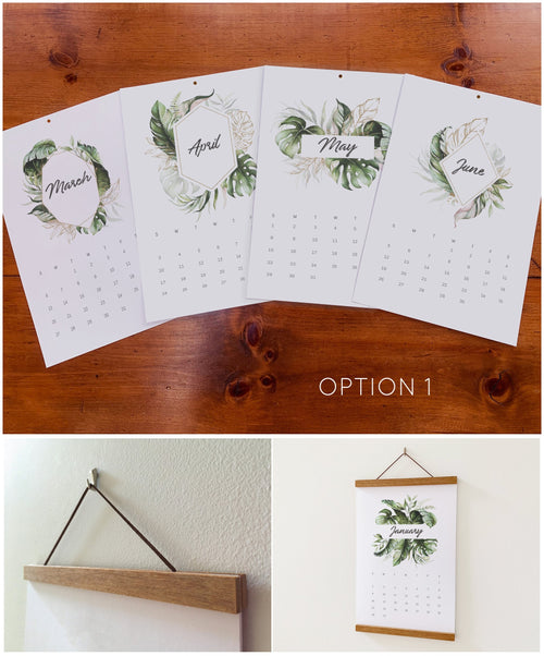 ❤Hot Sale 49% Off❤Beautiful Tropical  Leaf Yearly Calendar 2024, Wall Calendar, Annual Calendar