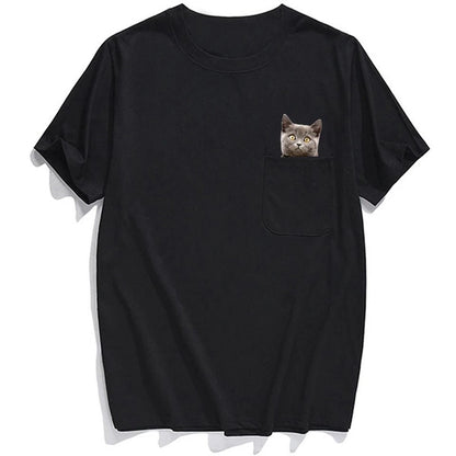 Hidden Middle Finger Signed Funny Cat Printed T-Shirt（Buy 2 Free Shipping）