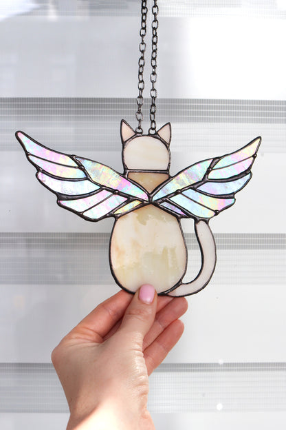 💙💛Suncatcher Cat With Angels Wings