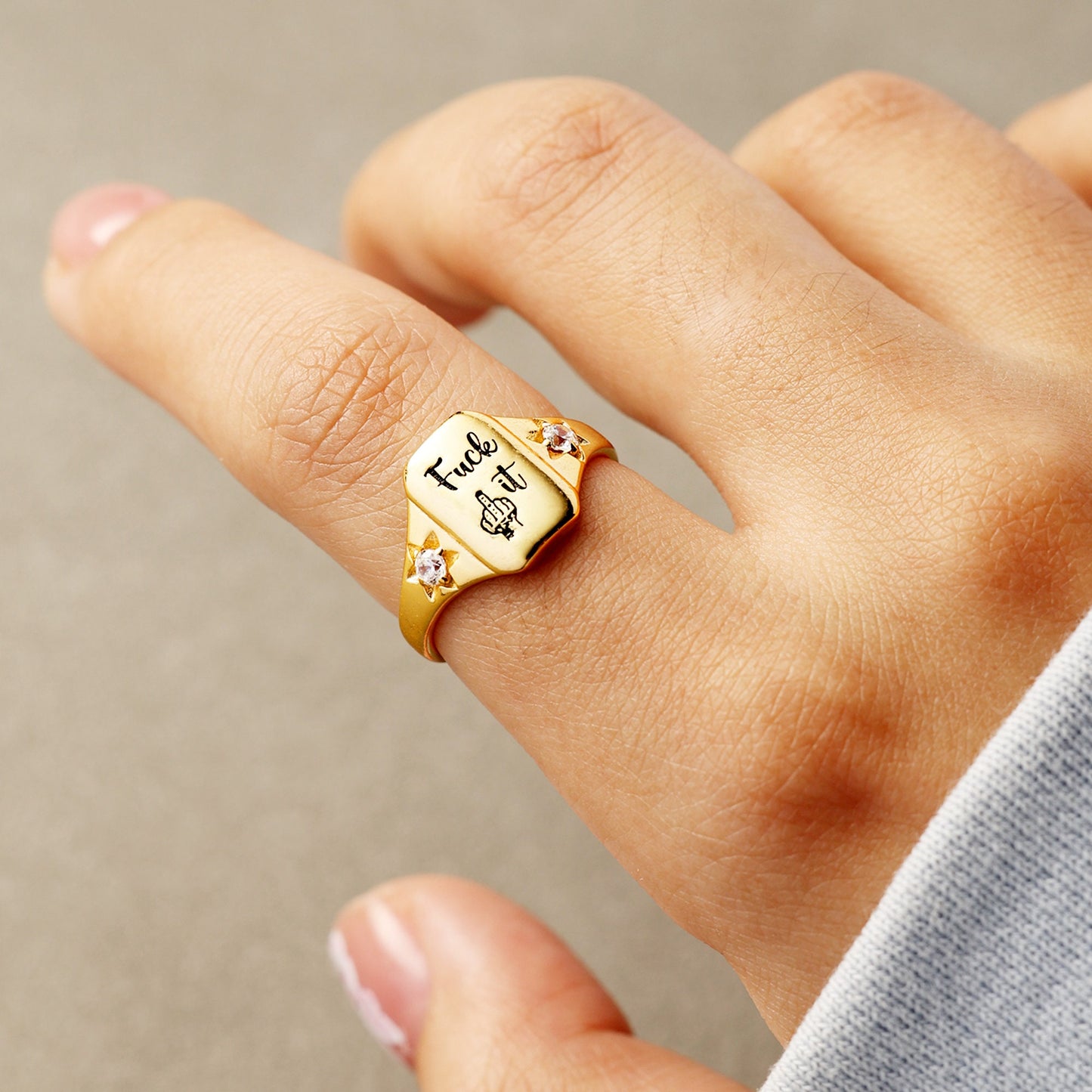 🔥 Fu*k It Engraved Ring