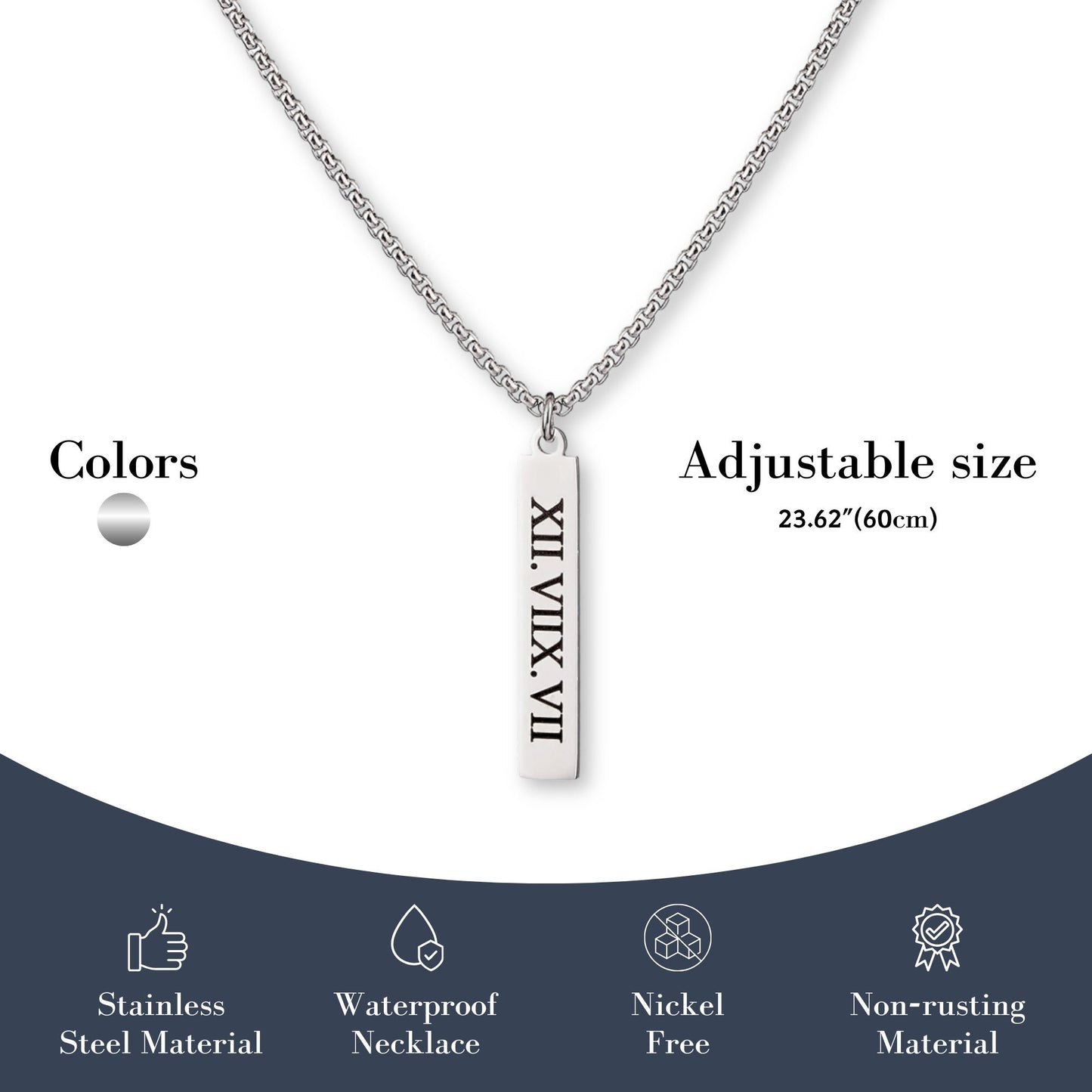 🎁Father's Day Gift - Personalized Men's Bar Necklace
