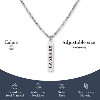 🎁Father's Day Gift - Personalized Men's Bar Necklace