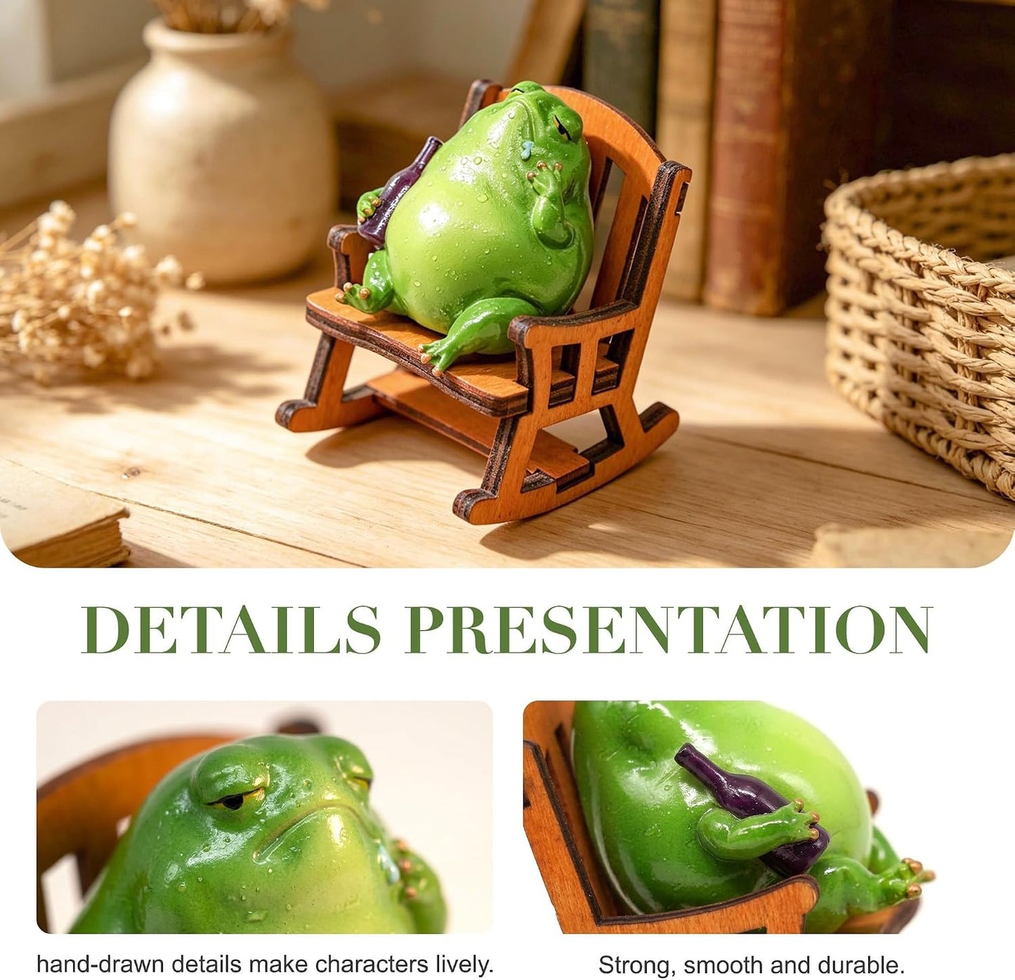 Mini Frog Figurines – Whimsical Frog Decor for Shelf, Desk & Home