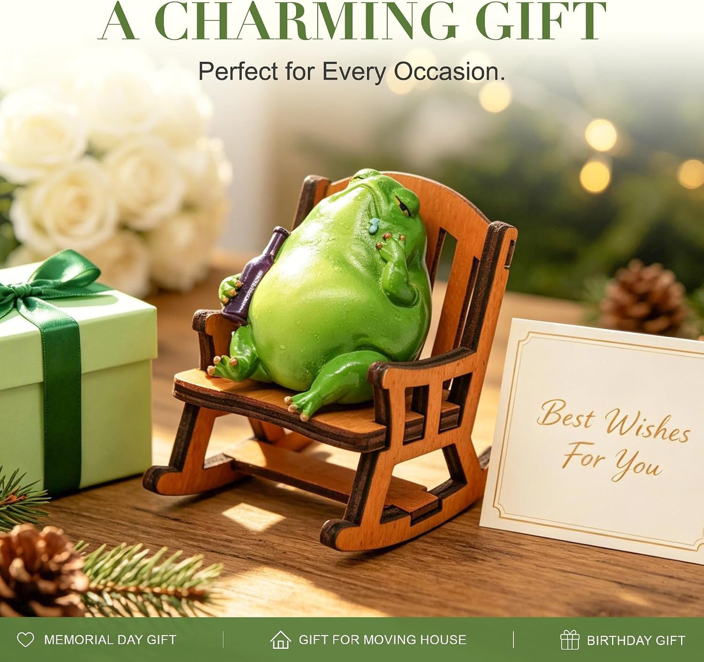 Mini Frog Figurines – Whimsical Frog Decor for Shelf, Desk & Home