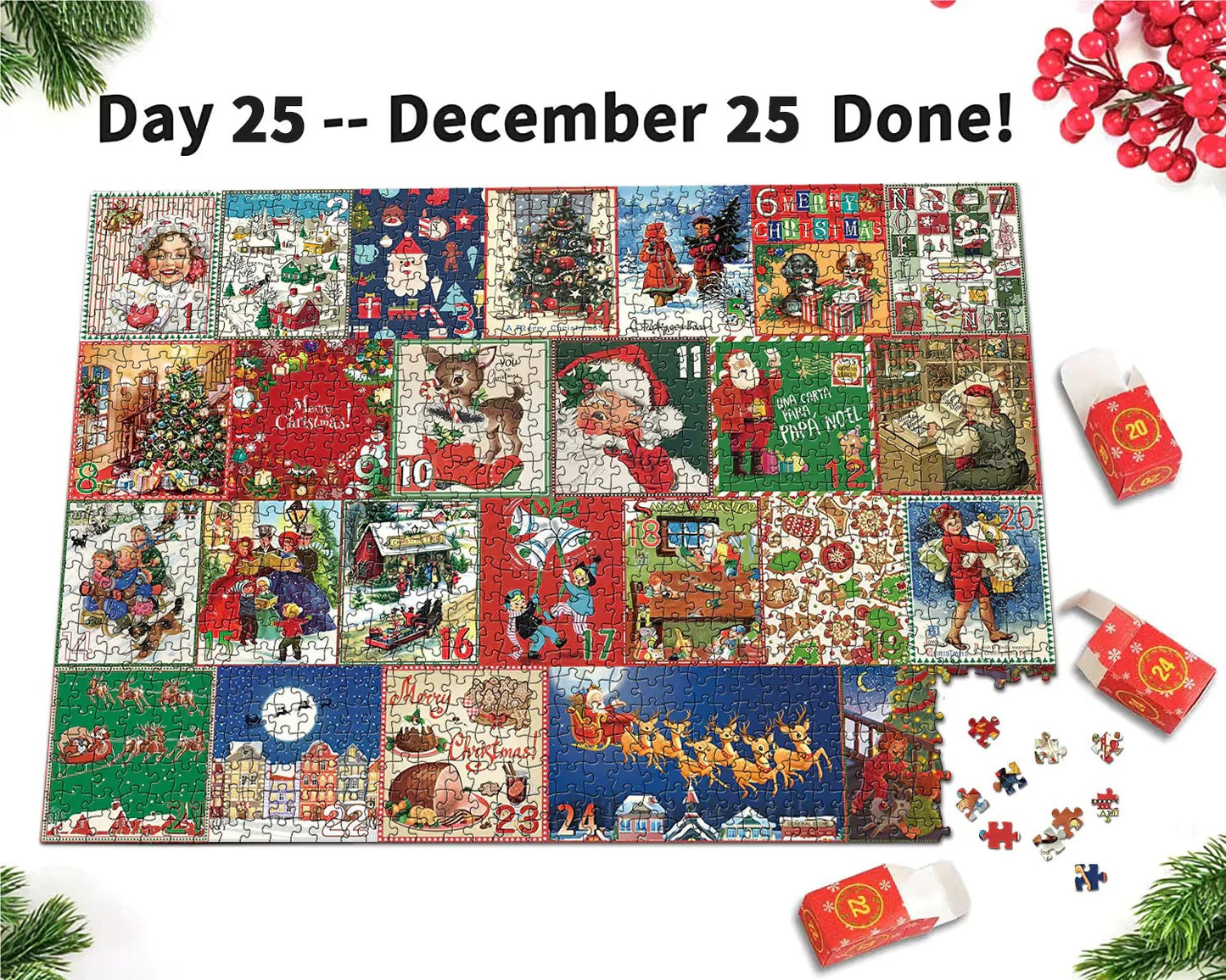 🎅🧩Christmas Advent Calendar Jigsaw Puzzle 1000pcs🧩🎅