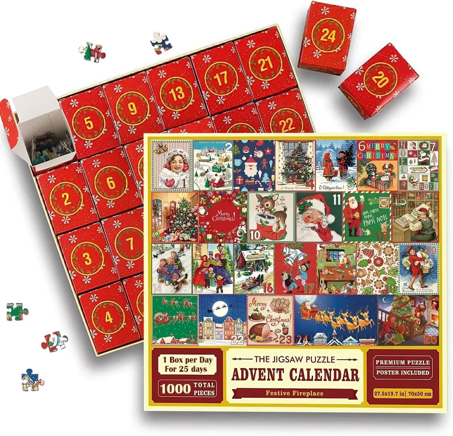 🎅🧩Christmas Advent Calendar Jigsaw Puzzle 1000pcs🧩🎅