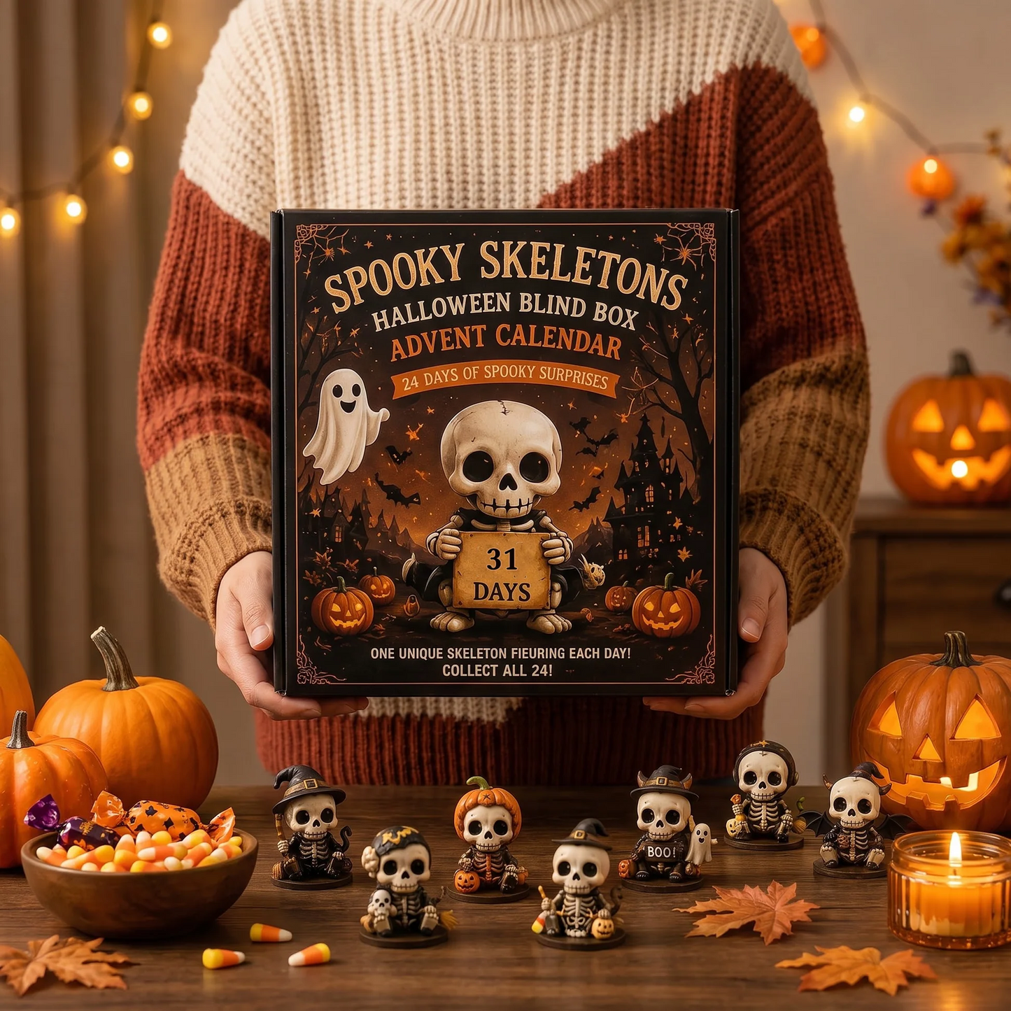 💀 2026 Halloween Cute Skeletons Halloween Advent Calendar
