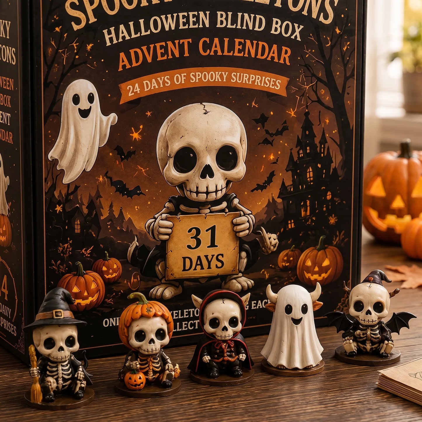 💀 2026 Halloween Cute Skeletons Halloween Advent Calendar