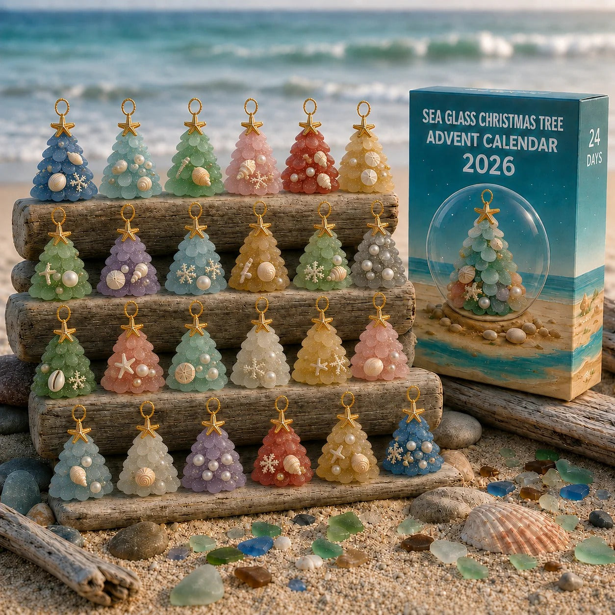 2026 Sea Glass Christmas Tree Advent Calendar
