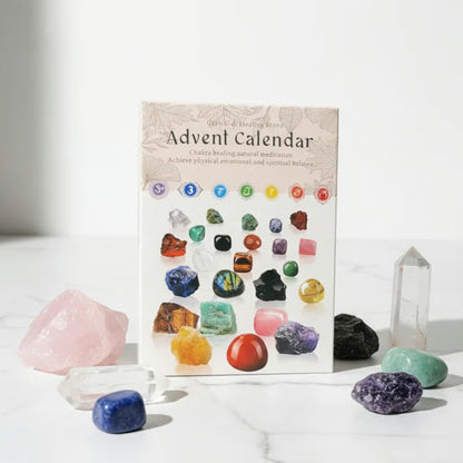 ❤100% Hand-carved -💎Crystals Advent Calendar 2026-24 Days Chakra Crystals&Healing Stones🔮