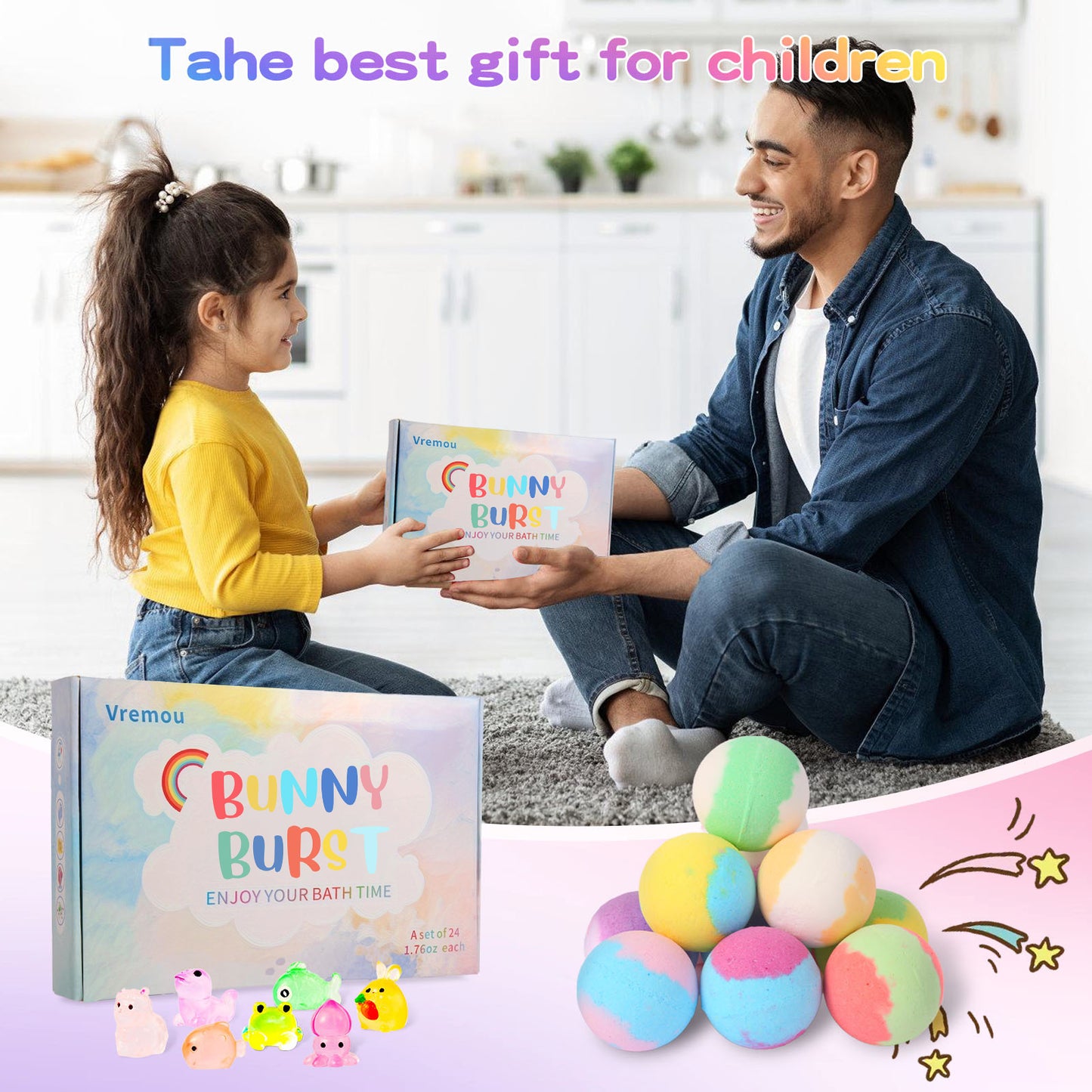 🐰🥚BunnyBurst Surprise Bath Bombs For Kids🛁✨