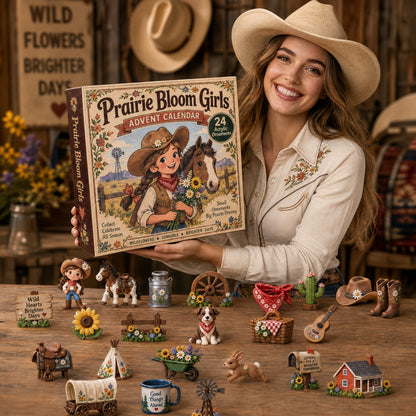Prairie Bloom Girls Advent Calendar 2026 - 24-Day Festive Countdown, Acrylic Charms Blind Box