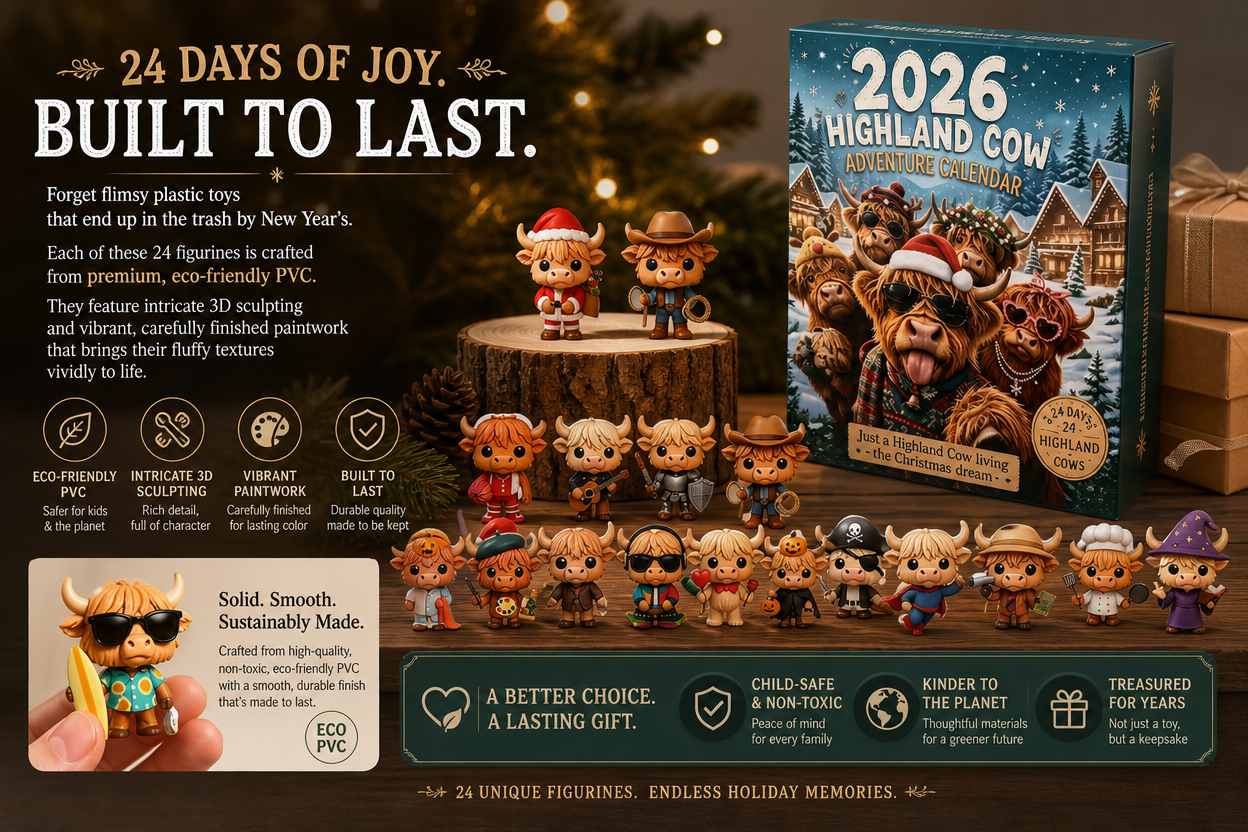 Detailed Highland Cow collectible figurines