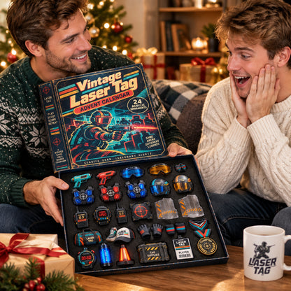 CHRISTMAS KICKOFF 40% OFF - Vintage Laser Tag Advent Calendar 2026 - 24-Day Festive Countdown, Acrylic Charms Blind Box - Gift For Laser Tag Lovers AC0NT355