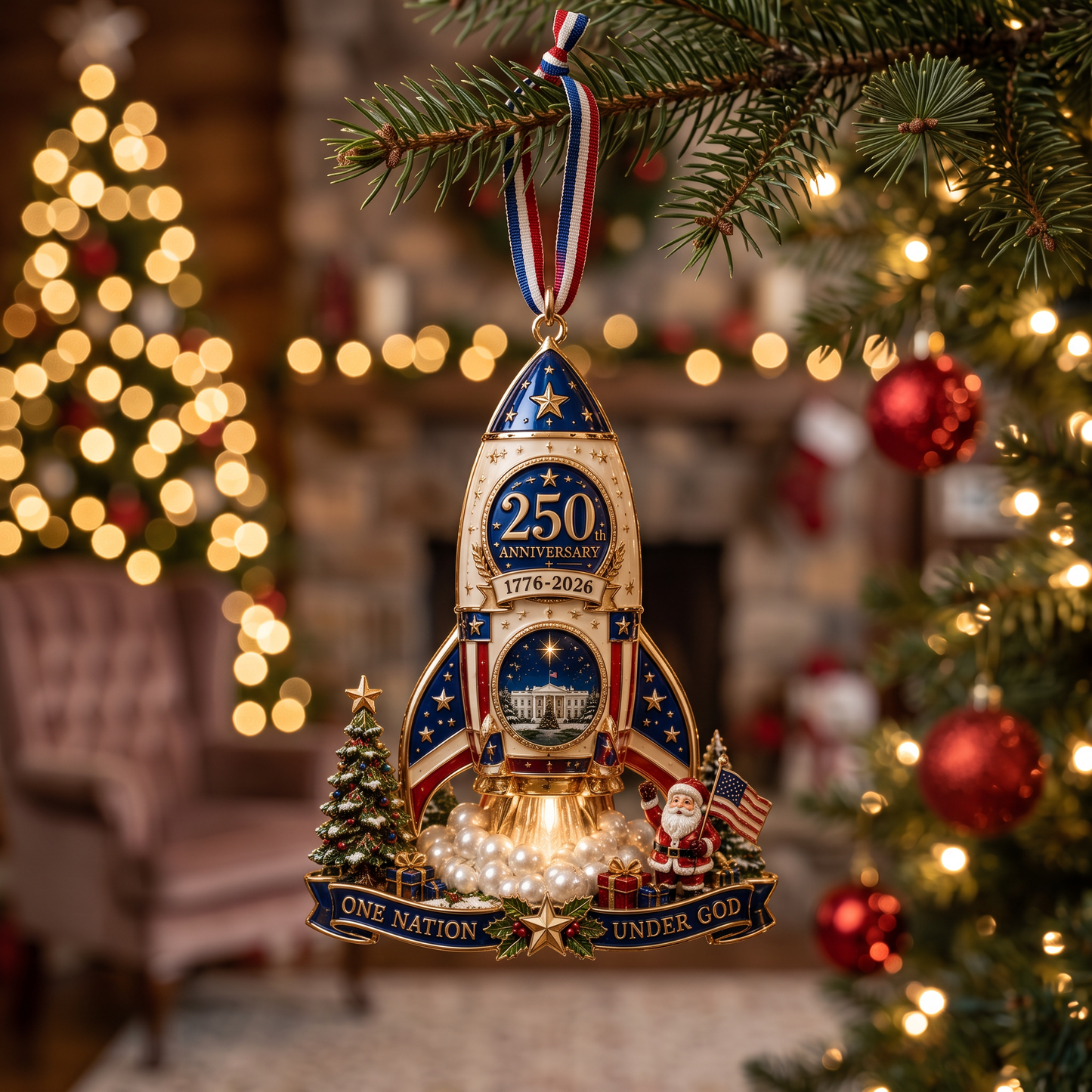 USA 250th Anniversary Christmas Ornament