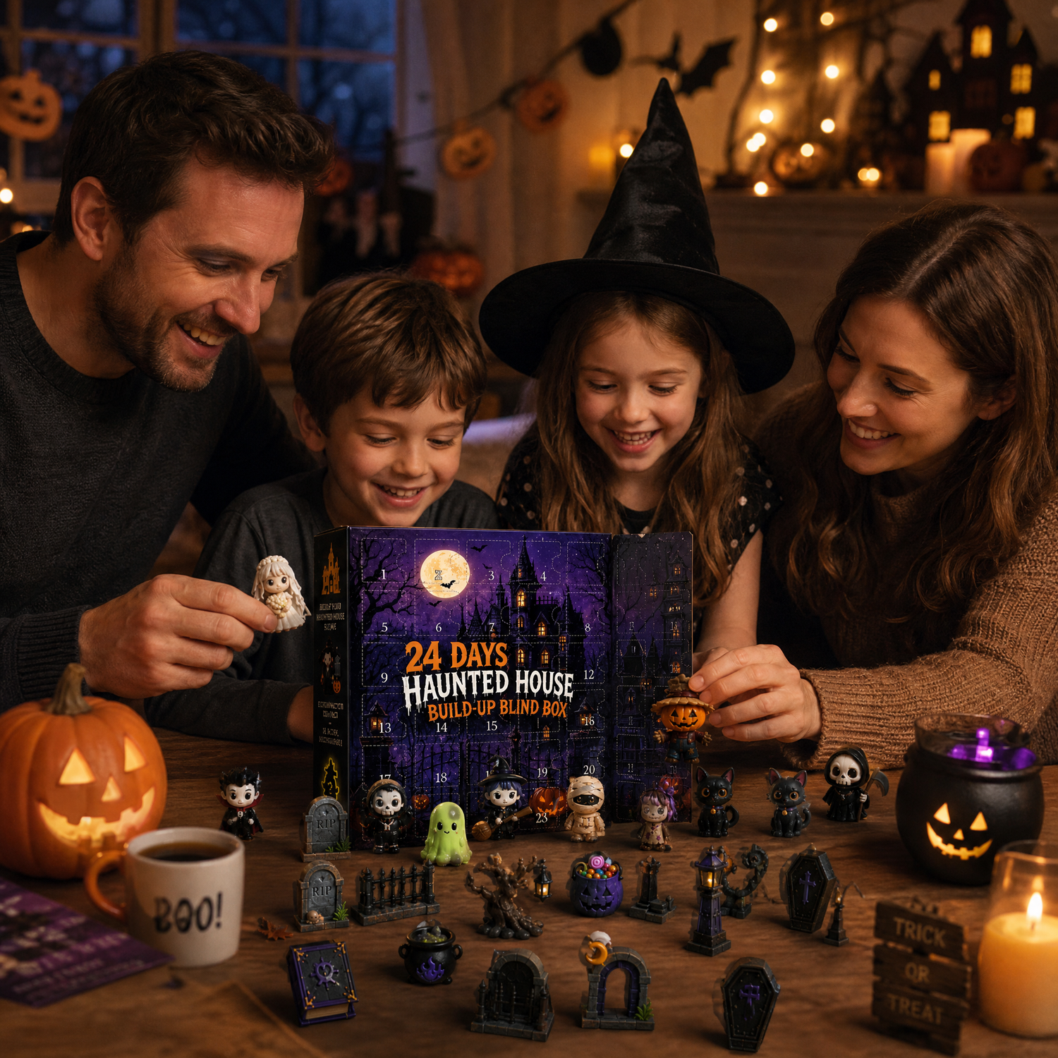 24 day Halloween countdown haunted house blind box