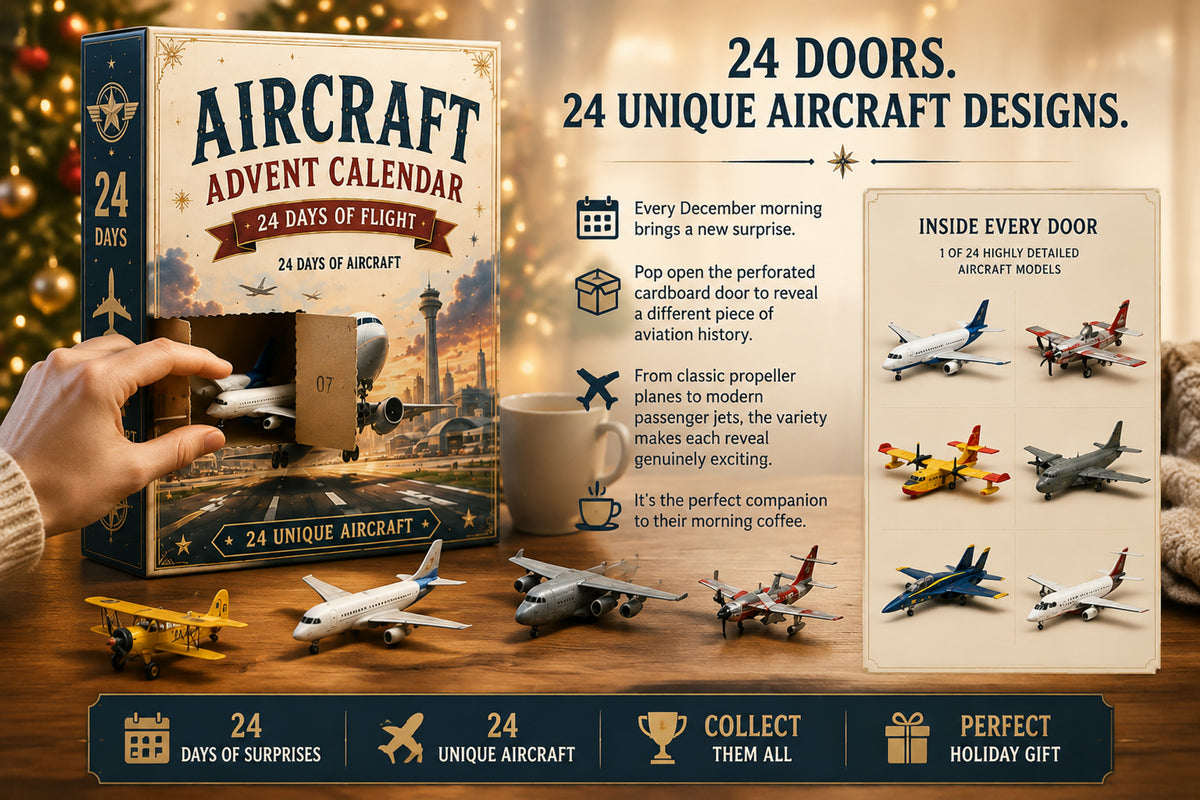 ⏳ Last Day 50% OFF – ✈️ Aircraft Advent Calendar 2026 | 24 Days of Flight with 24 Unique Miniature Airplanes, Jets & Aviation Collectibles 🎄🎁