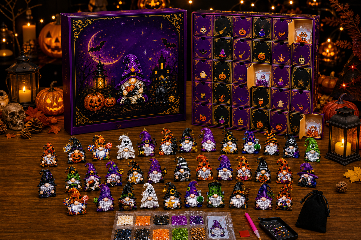 October advent calendar with 31 numbered drawers