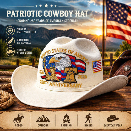 U.S. 250th Anniversary Edition Unisex Felt Cowboy Hat