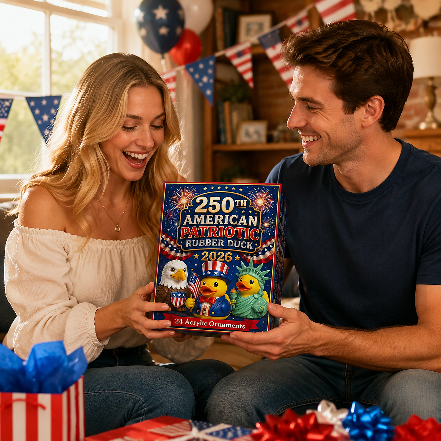 🎉🎄 Limited Edition!🔥🌟2026 American Patriotic Duck Advent Calendar