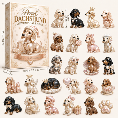 2026 Pearl Dachshund Christmas Advent Calendar | 24-Day Dog-Themed Collectible Decor Gift Box