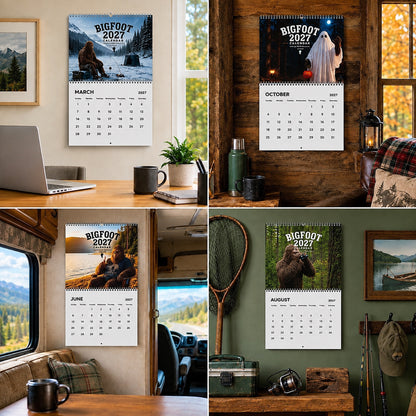 Bigfoot 2027 Calendar Funny Sasquatch Wall Calendar