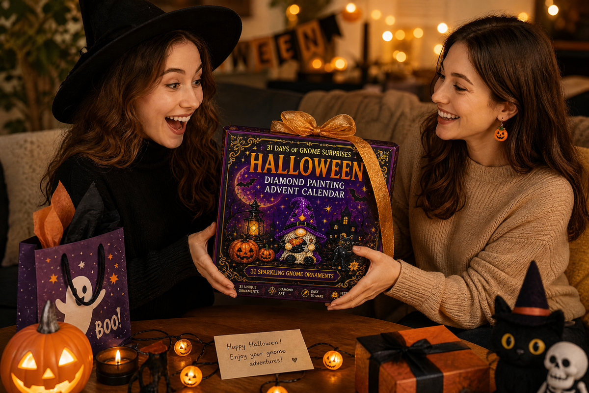Handmade sparkling Halloween ornaments for decorating