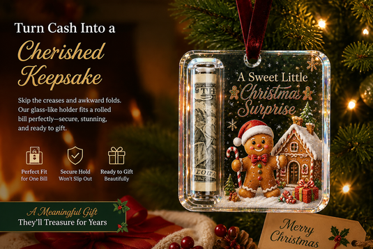 How the cash gift ornament works