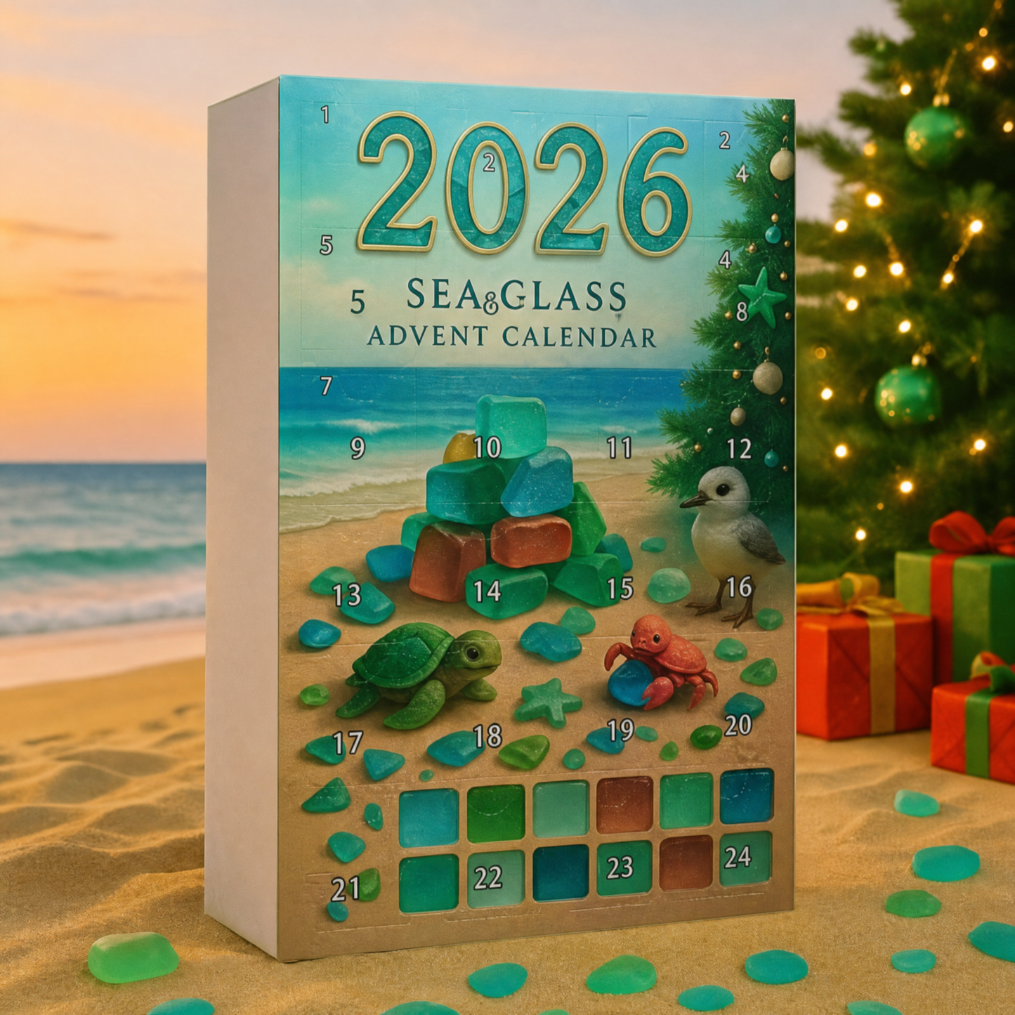 🌊✨Acrylic flat effect Christmas Tree Advent Calendar 🎄❄️