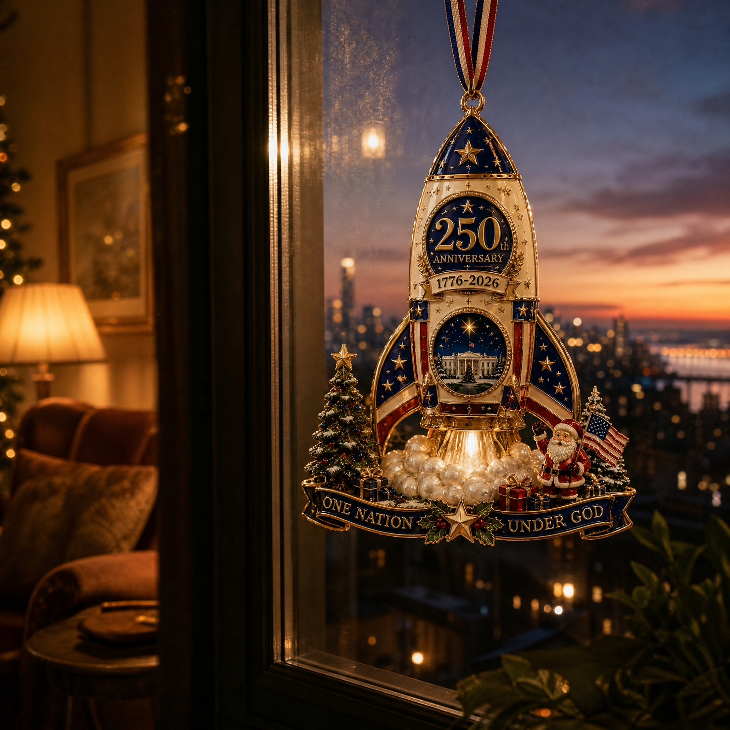 USA 250th Anniversary Christmas Ornament