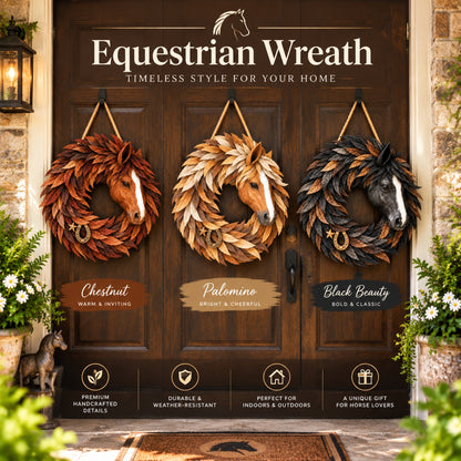 Handmade Wooden Farmhouse-Style Horse Head Wreath