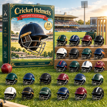 Cricket Helmets Advent Calendar 2026 - 24-Day Festive Countdown, Acrylic Charms Blind Box